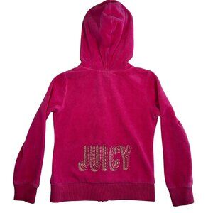 Girls JUICY COUTURE Velour Shocking Pink Full Zip Hoodie Sweatshirt 5T